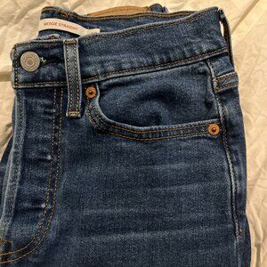 wedgie bright blue straight cottagecore coastal high waist straight cropped leg